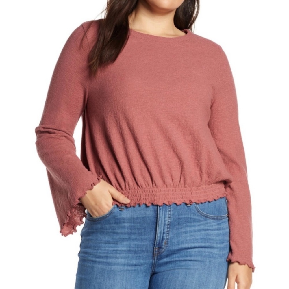 MADEWELL Texture & Thread Smocked Bell-Sleeve Top